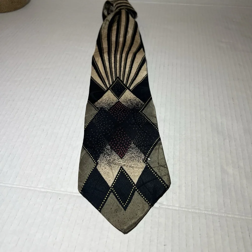 Conte di Milano Mens Tie Italian Silk Necktie Gentleman Geometric Italy Neckwear